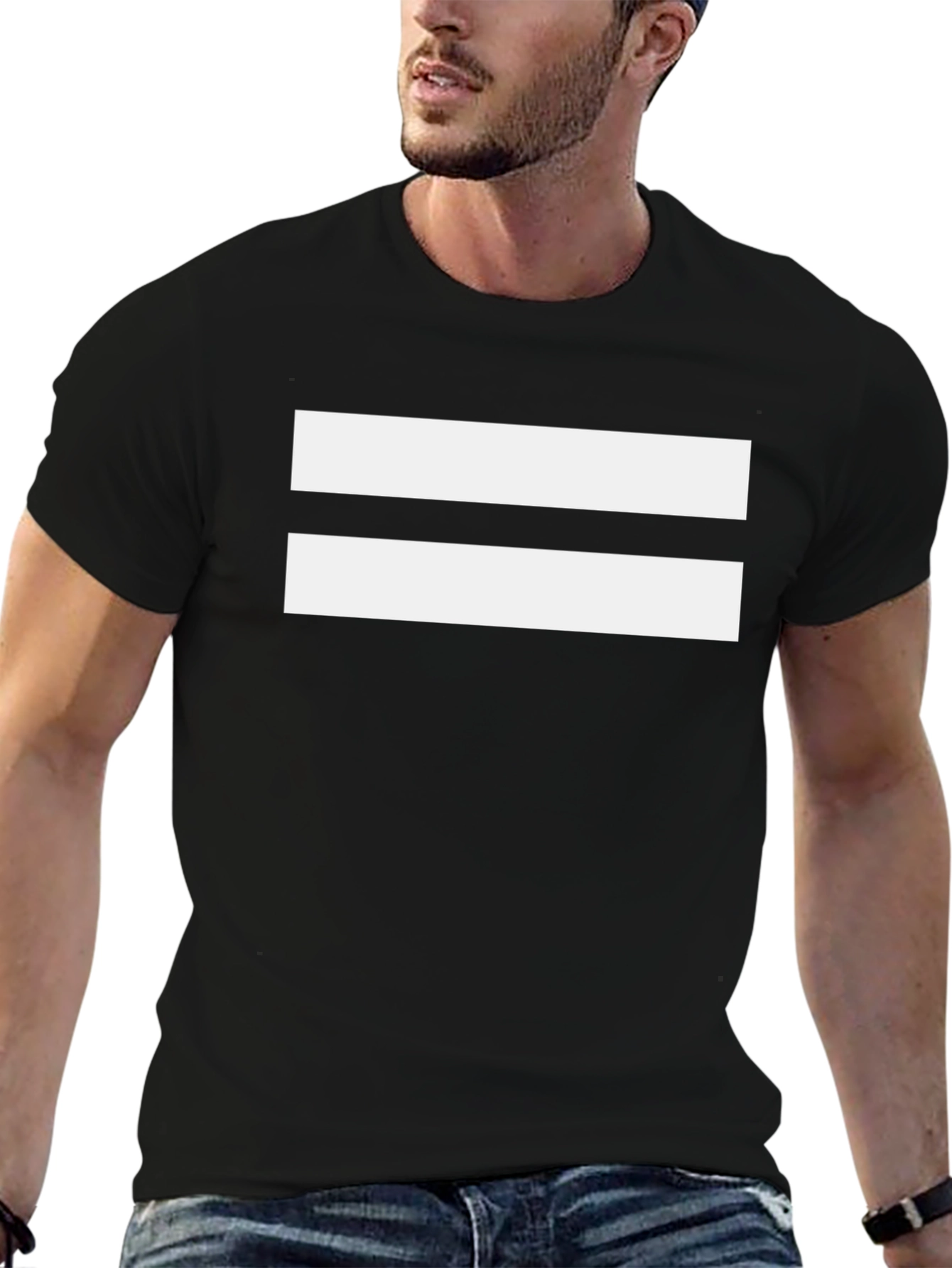 Bold Black T-Shirt with White Equality Symbol