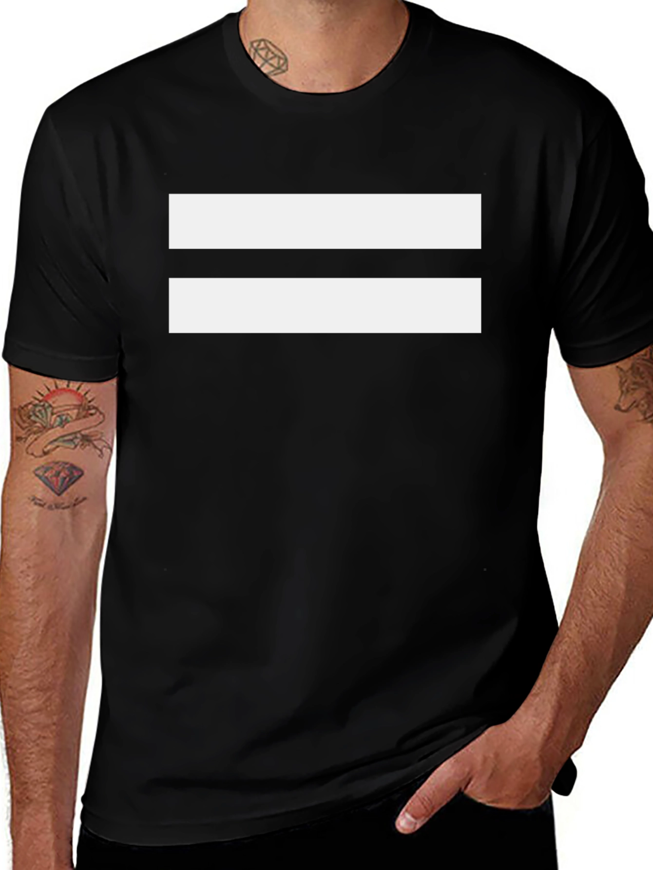 Bold Black T-Shirt with White Equality Symbol