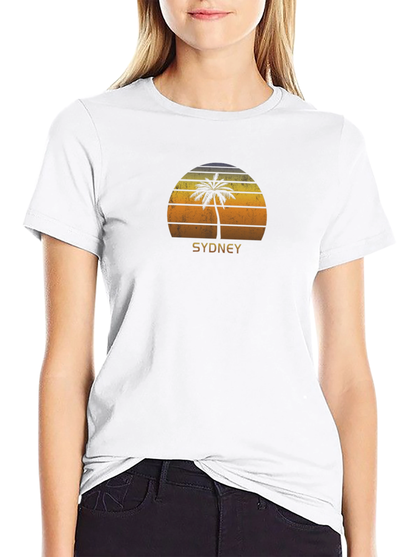 Sydney Sunset Palm Tree Graphic T-Shirt