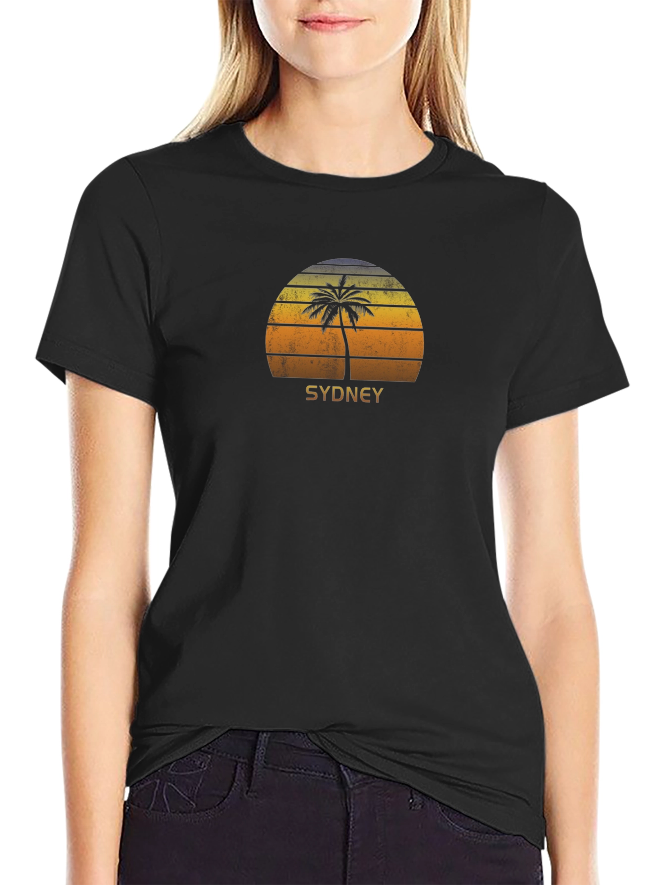 Sydney Sunset Palm Tree Graphic T-Shirt