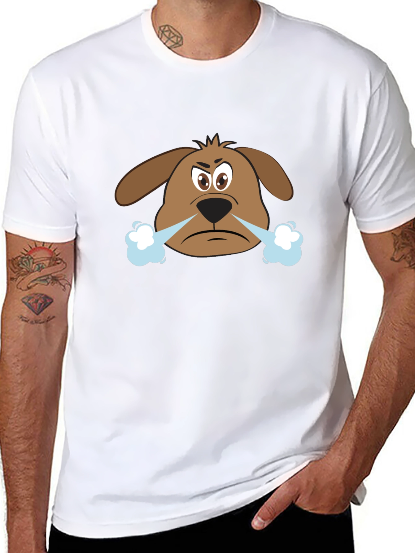 Angry Dog Graphic Tee - Black Cotton T-Shirt