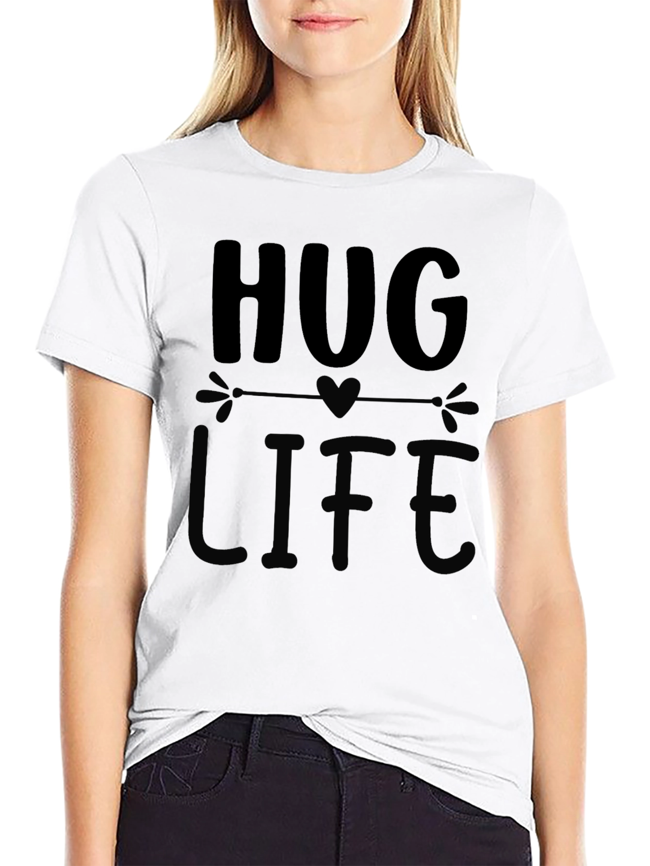Hug Life Black Graphic Tee