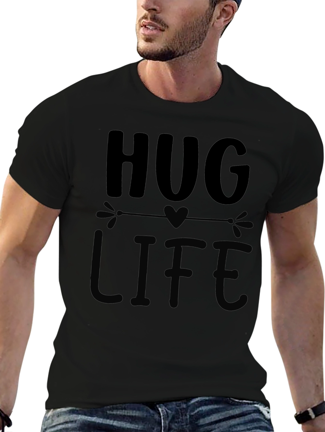 Hug Life Black Graphic Tee