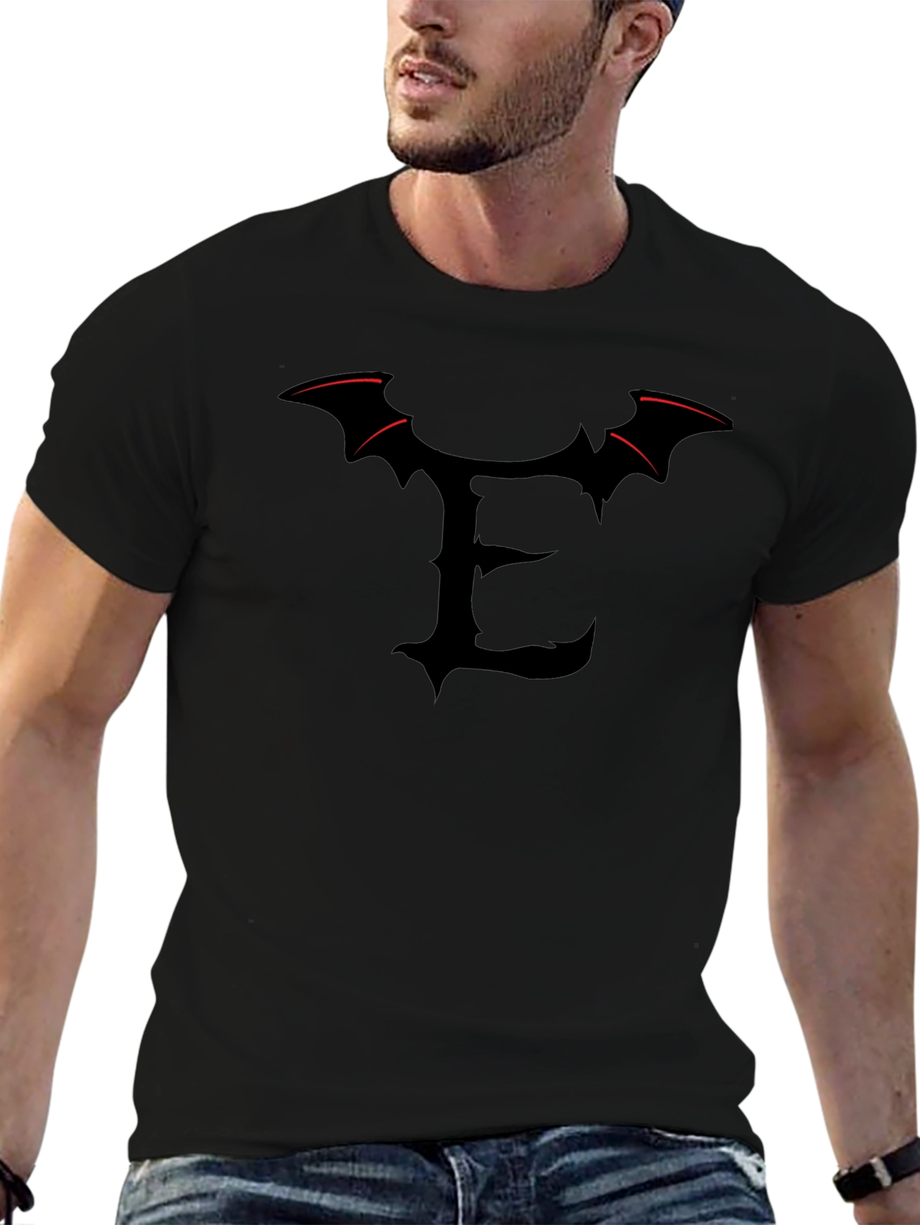 Bat Wing E Initial T-Shirt