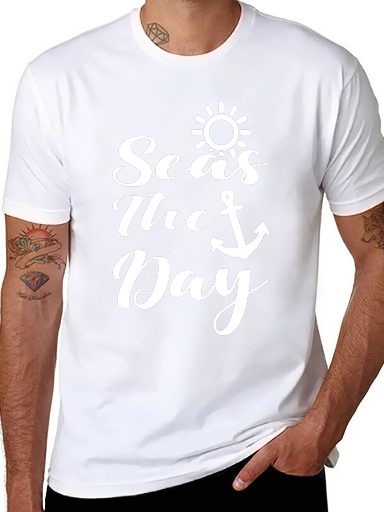 Seas The Day Graphic T-Shirt - Summer Nautical Theme