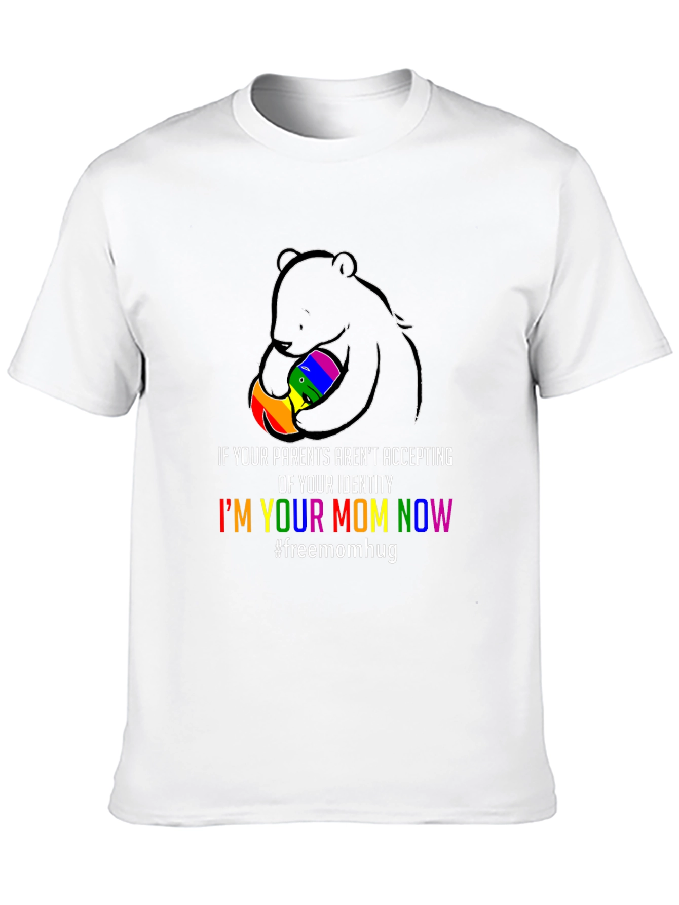 Supportive Mom LGBTQ+ Pride Bear T-Shirt