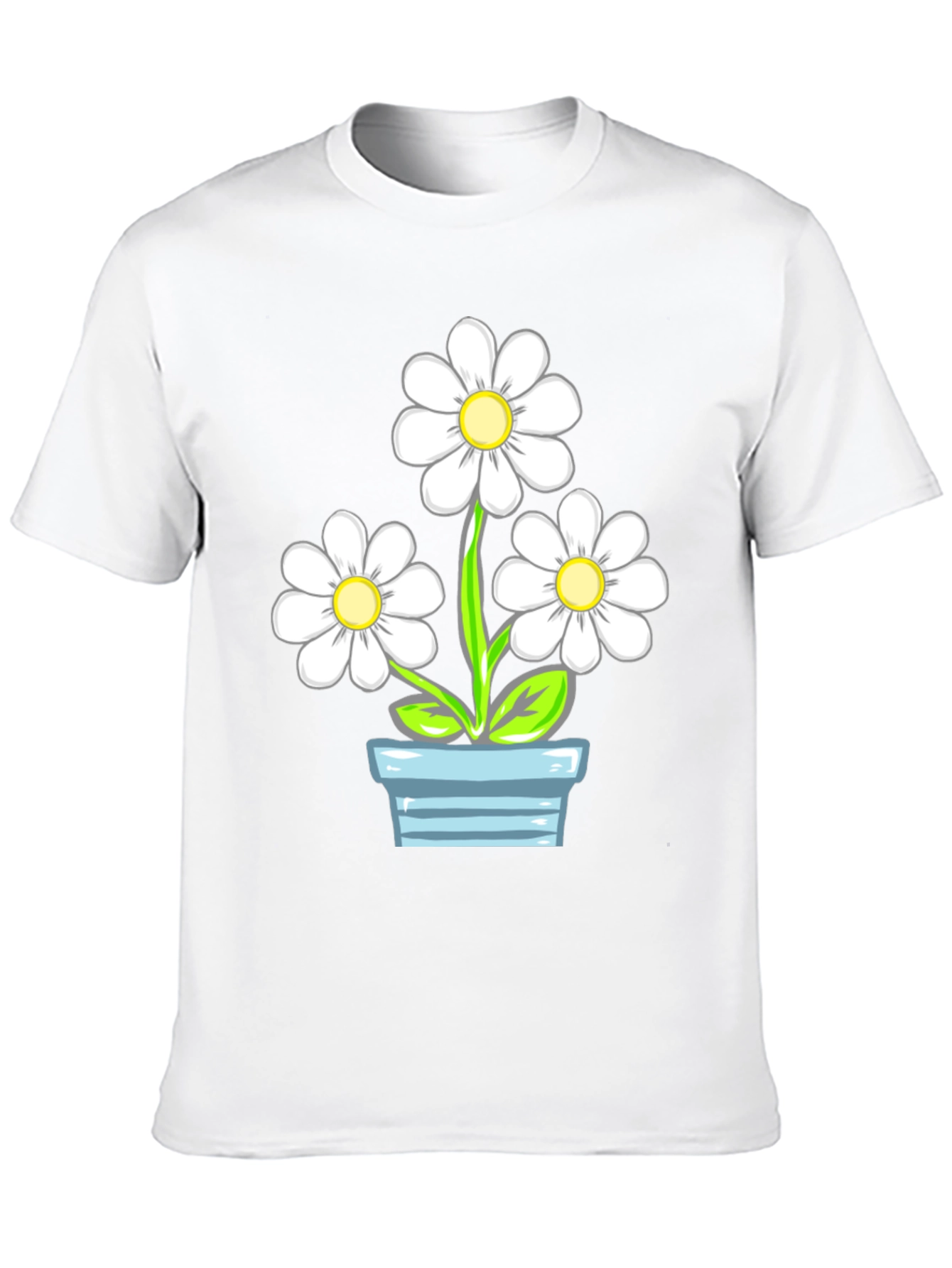 Daisy Flower Pot Graphic Tee - Stylish Comfort