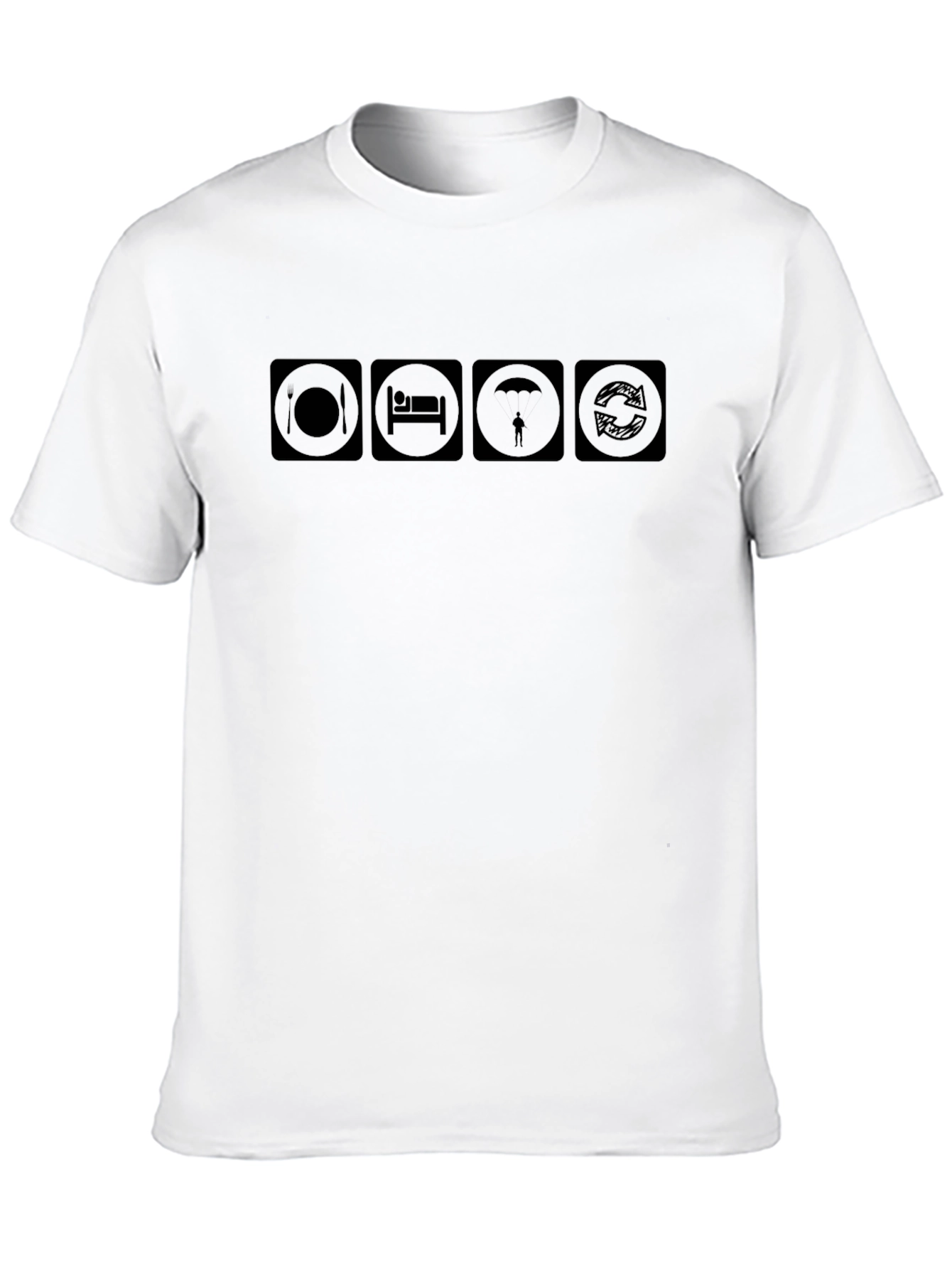Eat Sleep Parachute Repeat Black T-Shirt