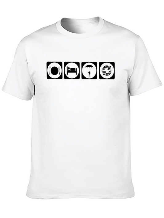 Eat Sleep Parachute Repeat Black T-Shirt