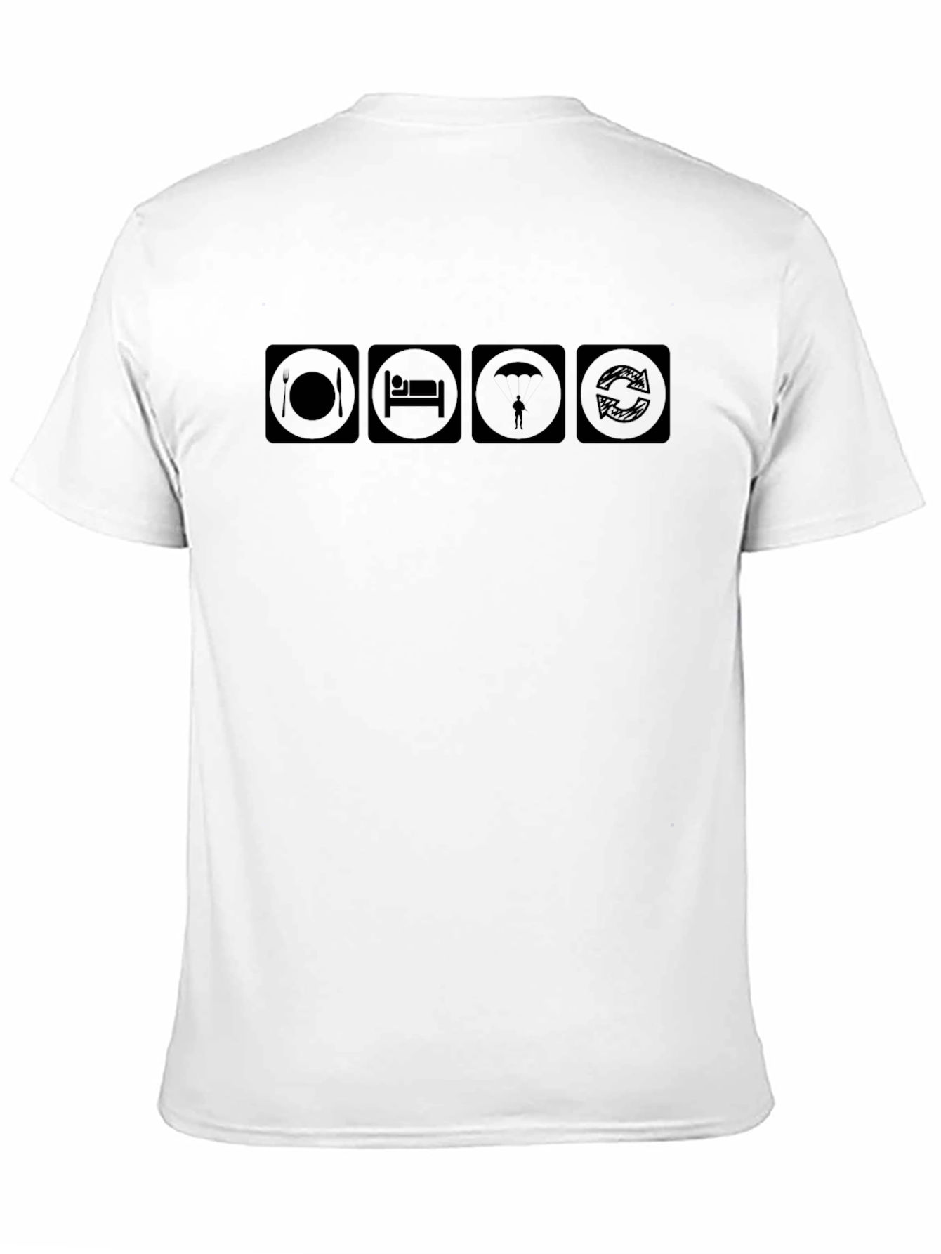 Eat Sleep Parachute Repeat Black T-Shirt