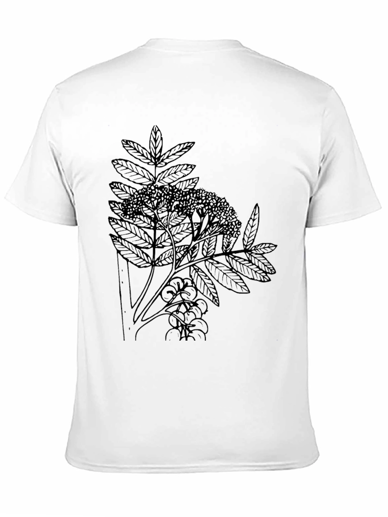 Botanical Print Black T-Shirt