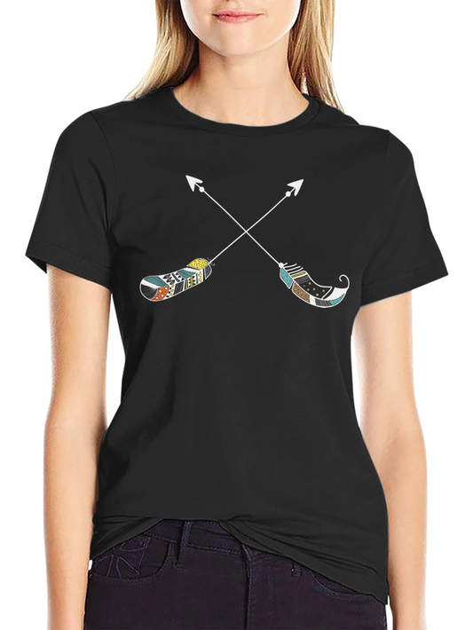 Arrow Feather Graphic Tee - Stylish Casual Wear