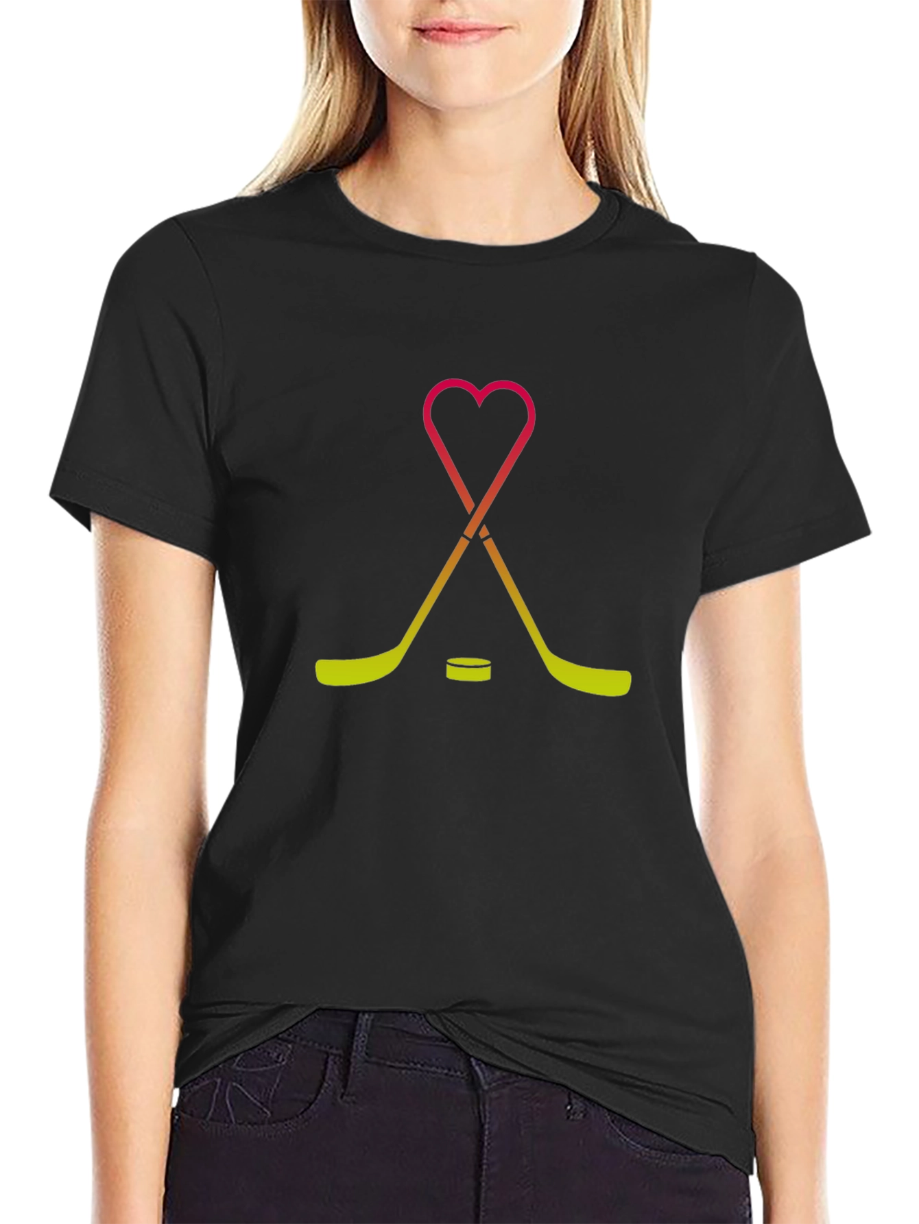 Heart Hockey Sticks Graphic Tee