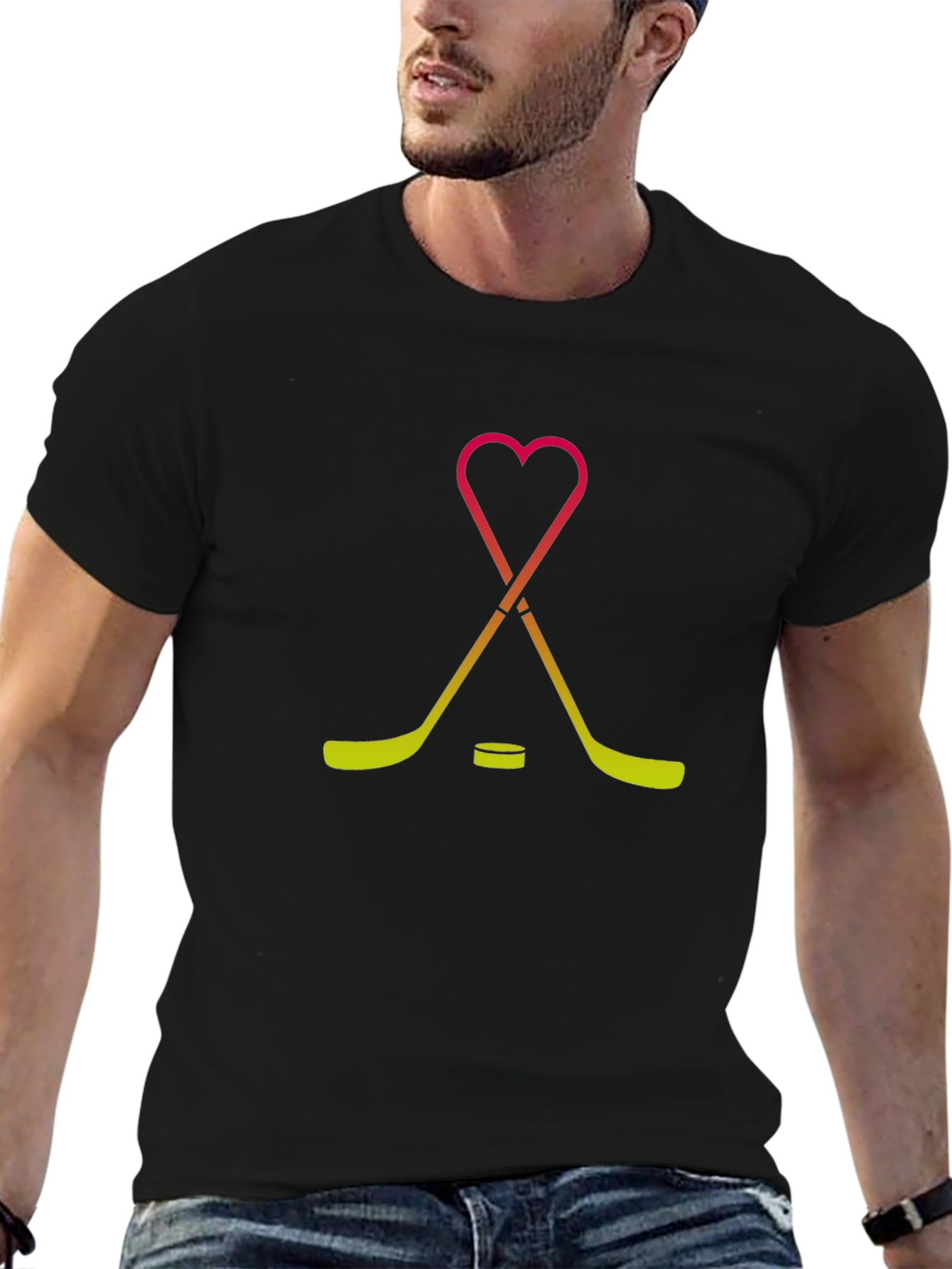 Heart Hockey Sticks Graphic Tee