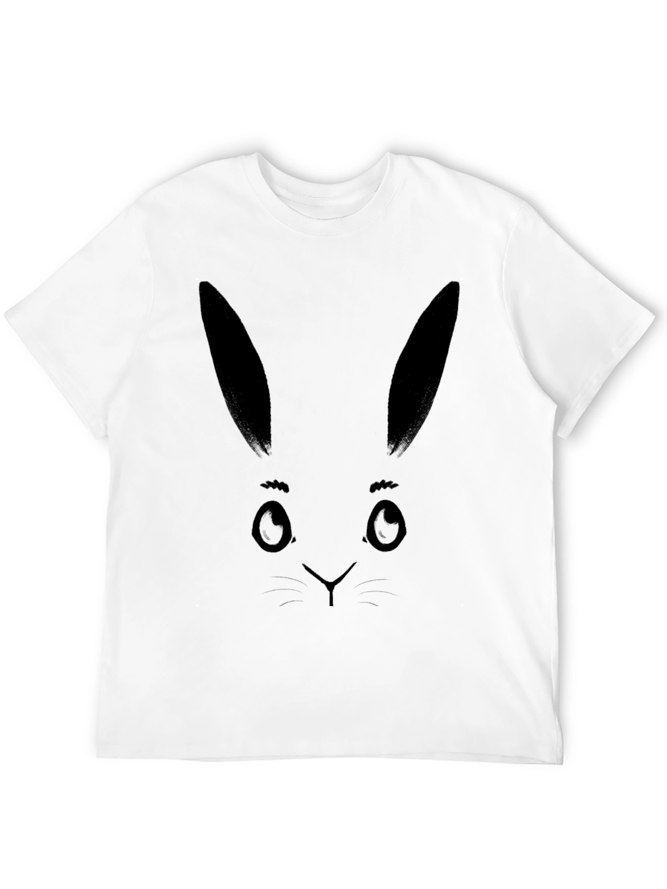 Bunny Face Graphic Tee - Black Cotton T-Shirt