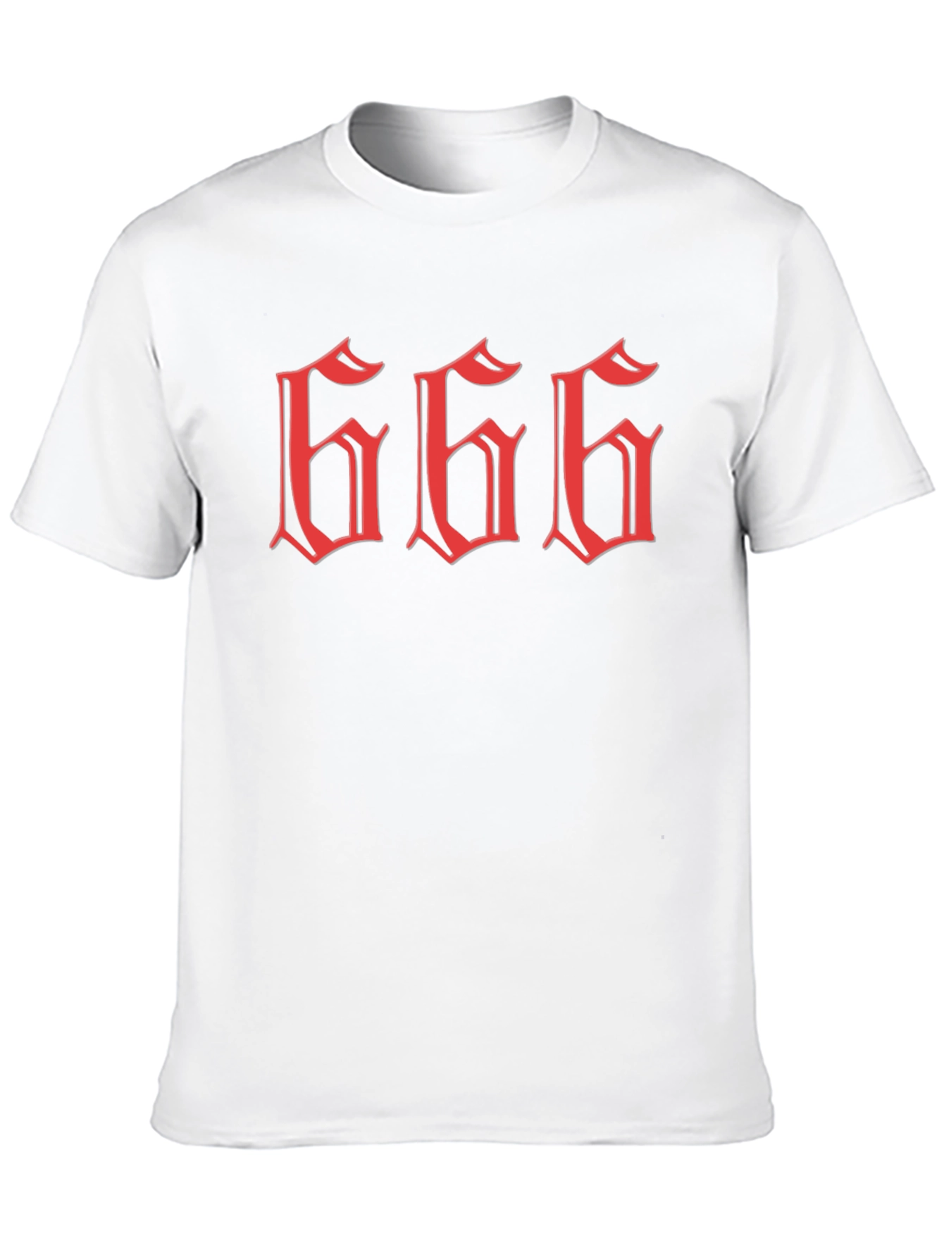 Mens Graphic Tee - Red 666 Design