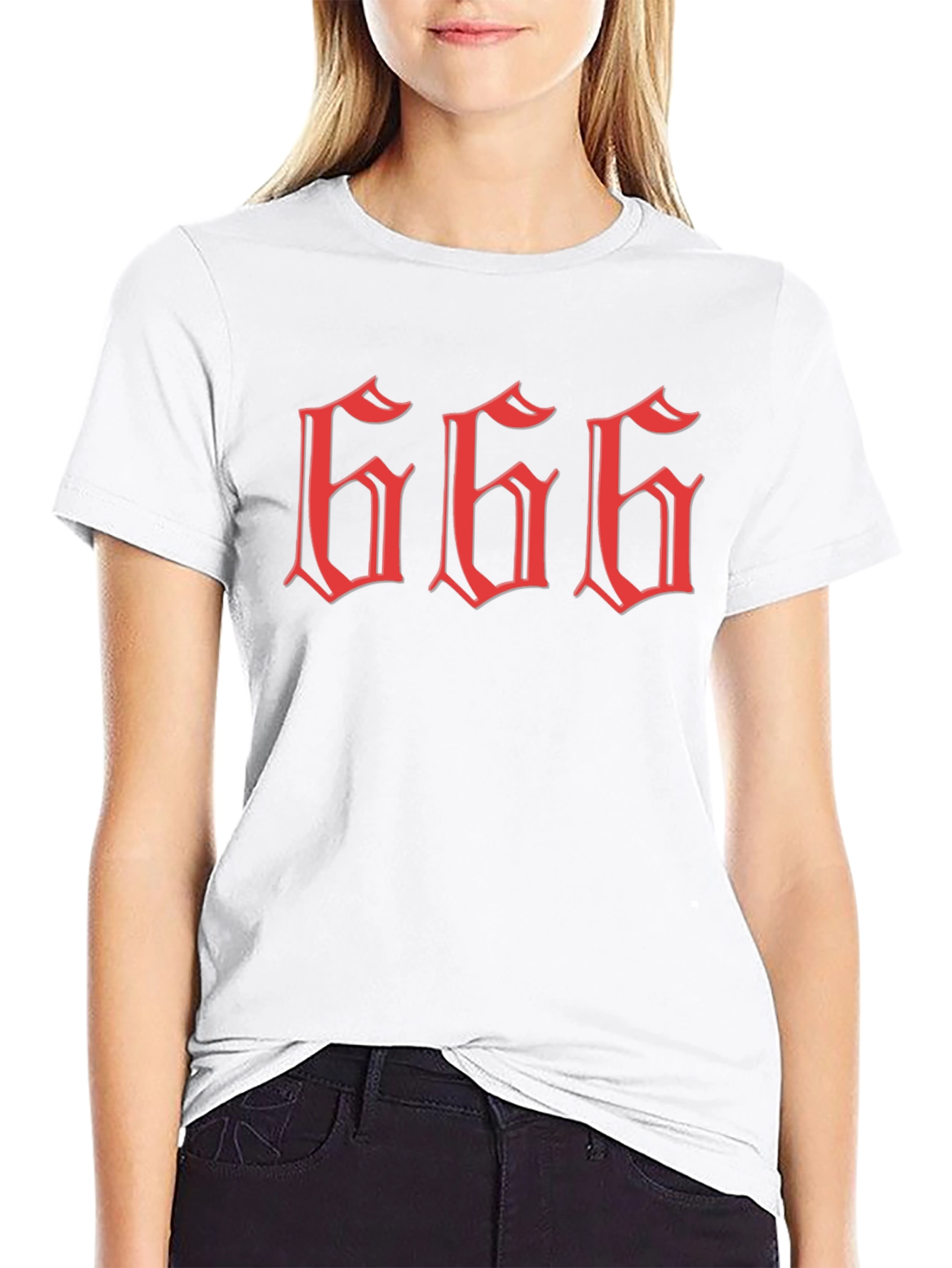 Mens Graphic Tee - Red 666 Design