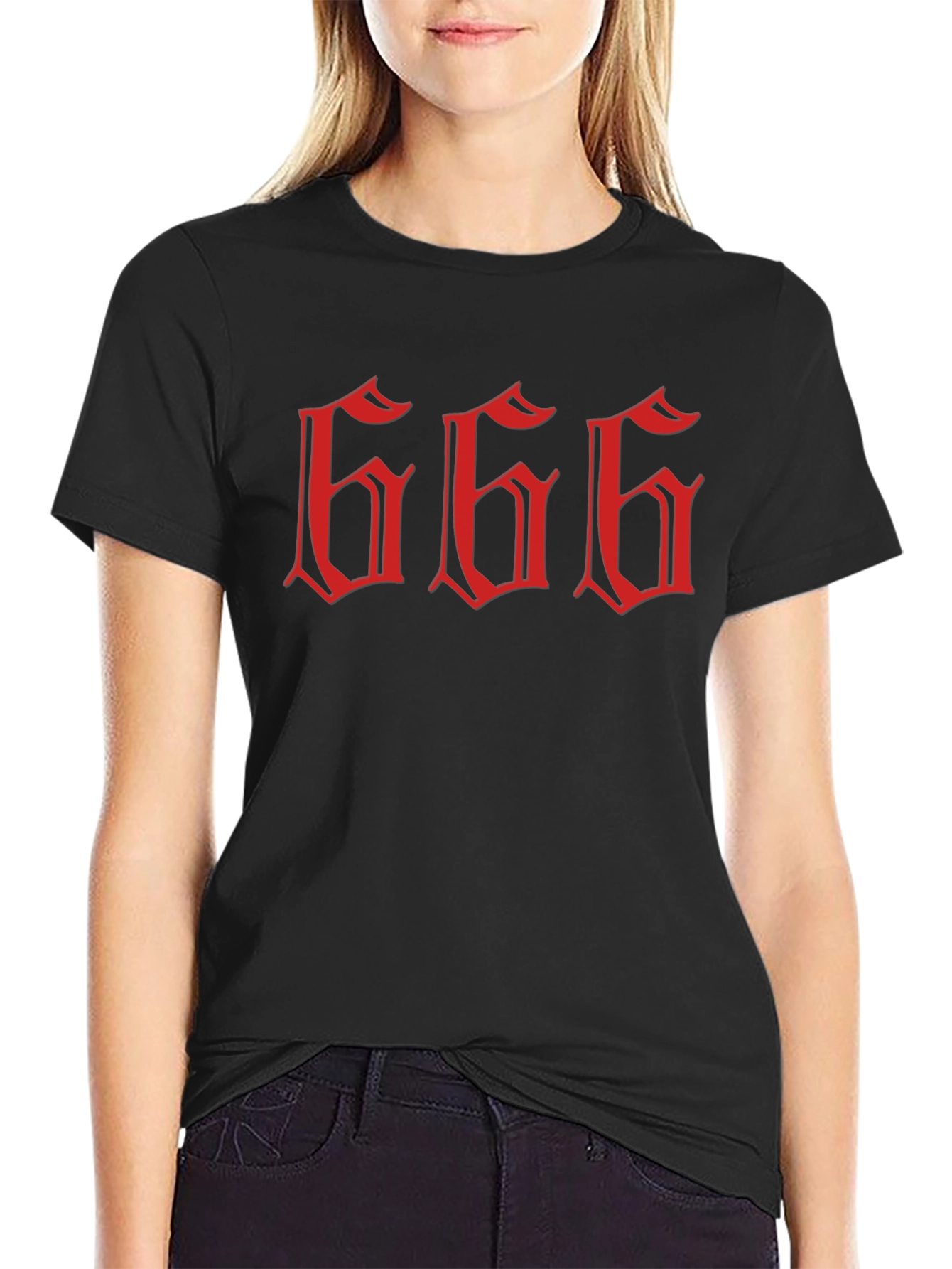 Mens Graphic Tee - Red 666 Design