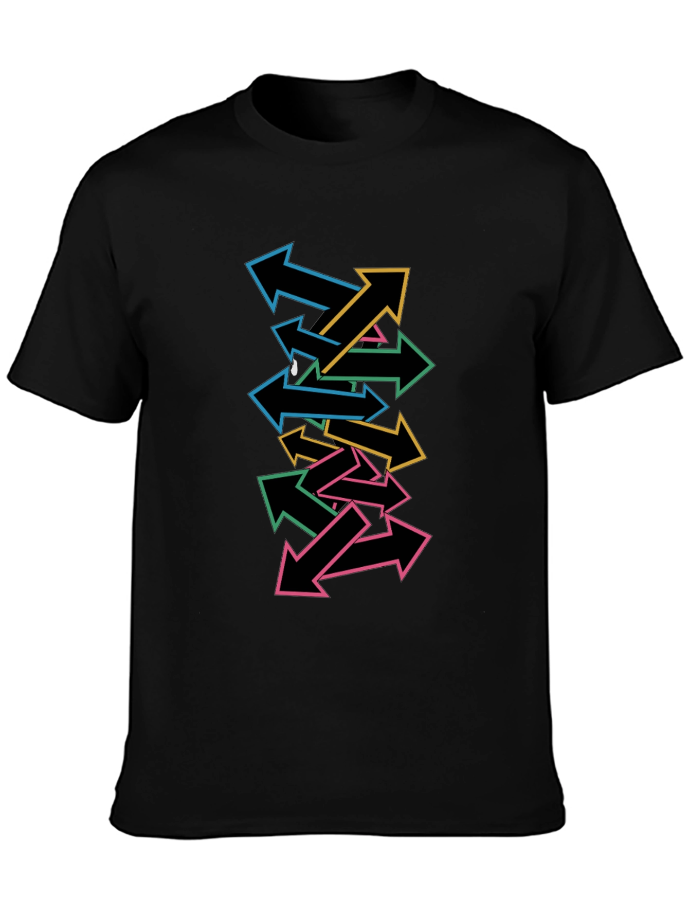 Arrow Stack Graphic Tee - Casual Cool Black T-Shirt