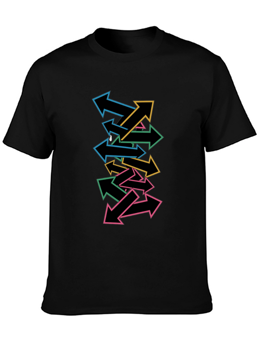 Arrow Stack Graphic Tee - Casual Cool Black T-Shirt