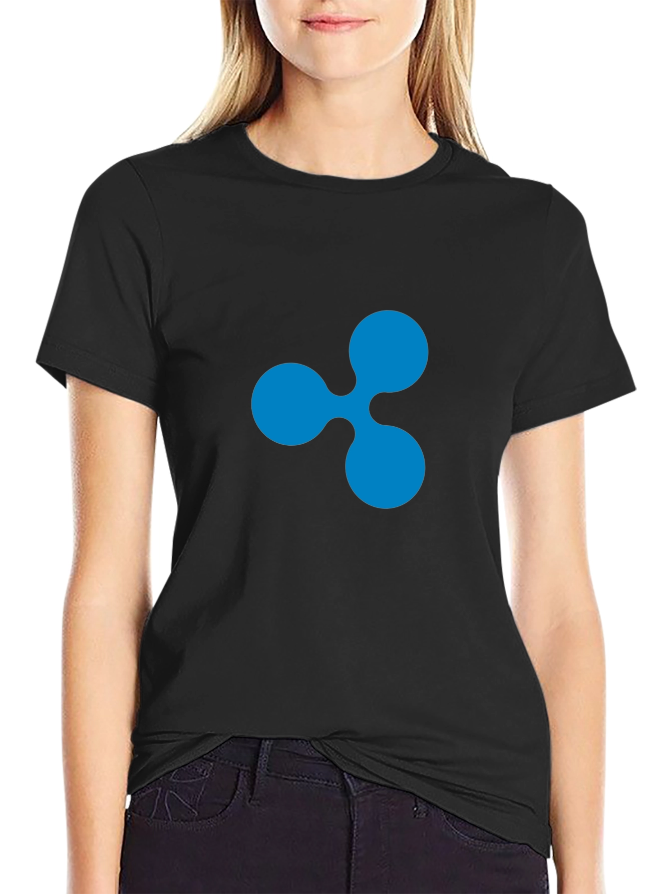 Ripple Crypto Black T-Shirt - Modern Casual Wear