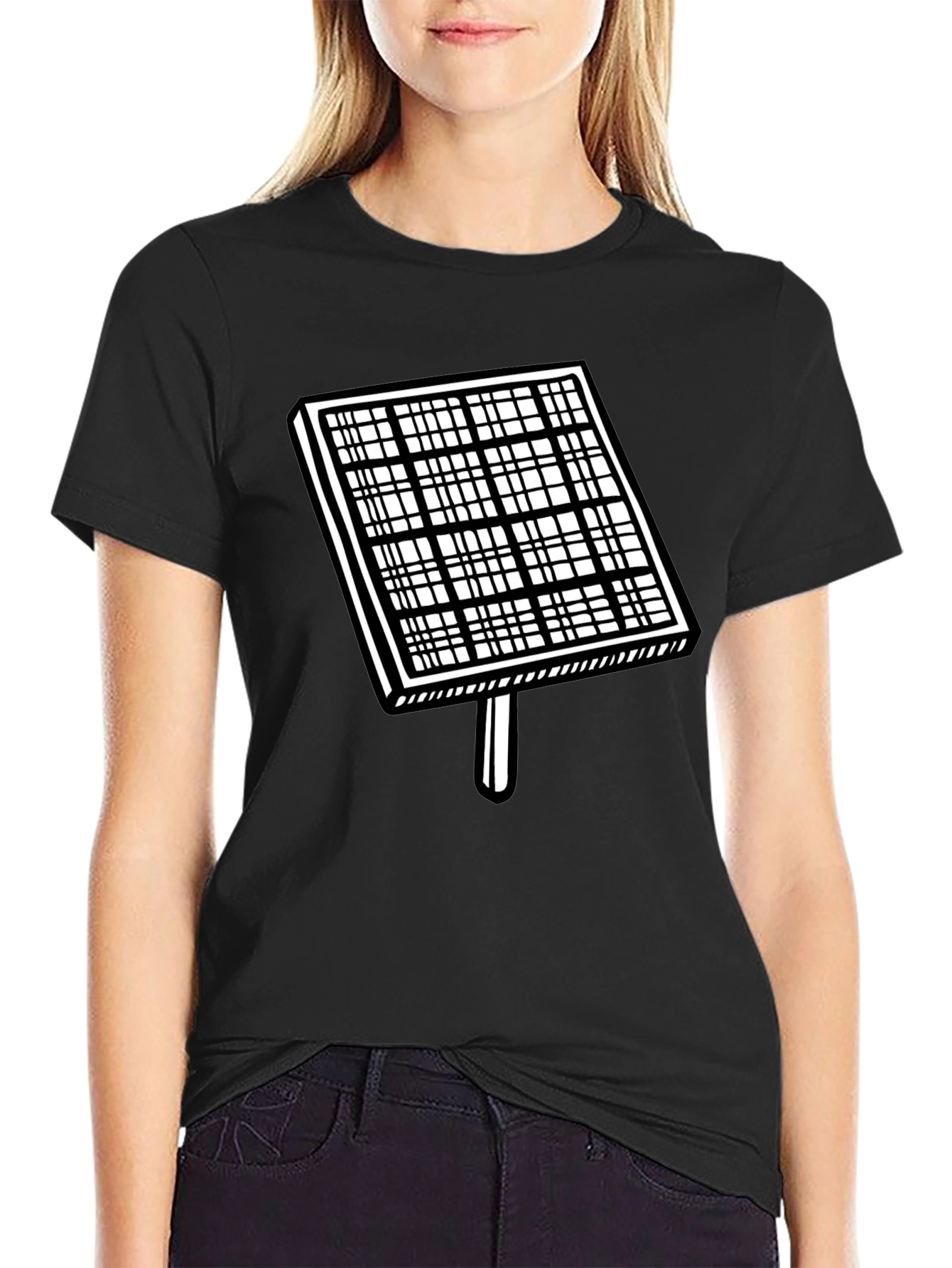Solar Panel Graphic T-Shirt - Black Cotton Tee
