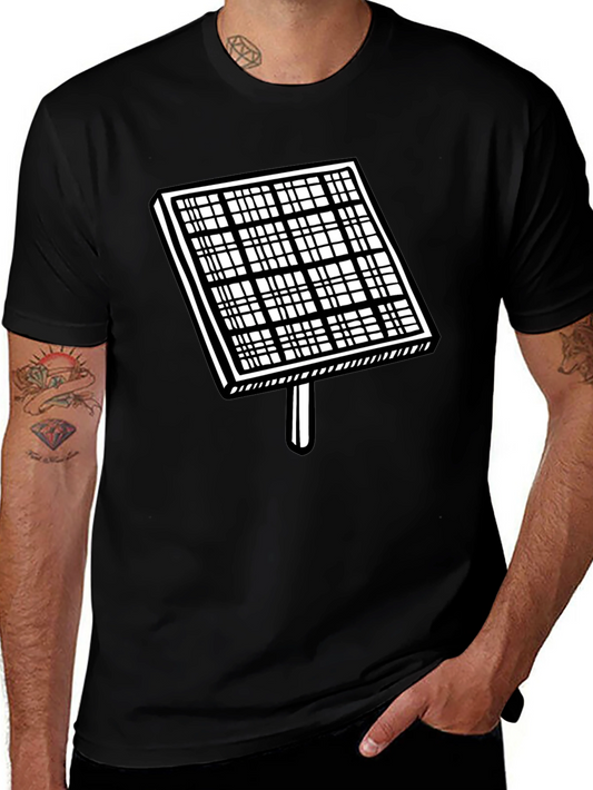 Solar Panel Graphic T-Shirt - Black Cotton Tee