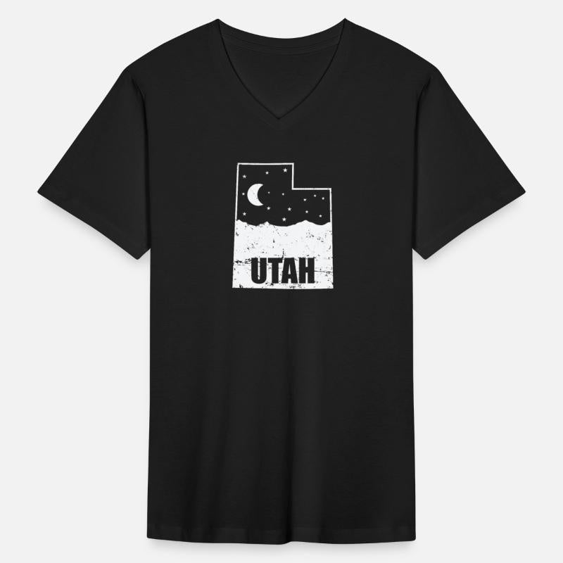 Utah Map with Skyline USA America