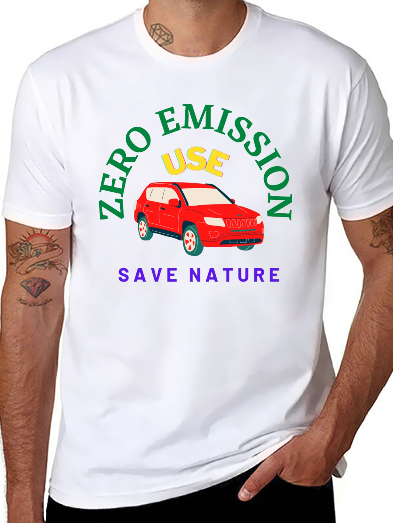 Zero Emission Tee: Save Nature Drive Electric