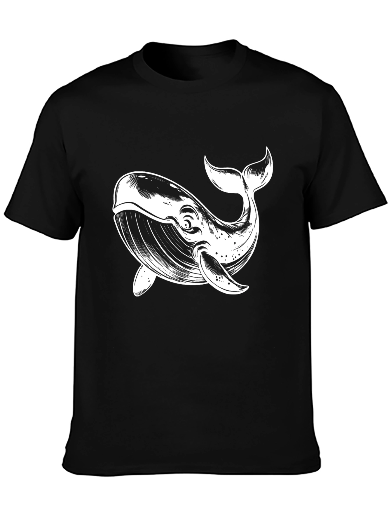 Black Whale Graphic Tee - Mens Casual T-Shirt