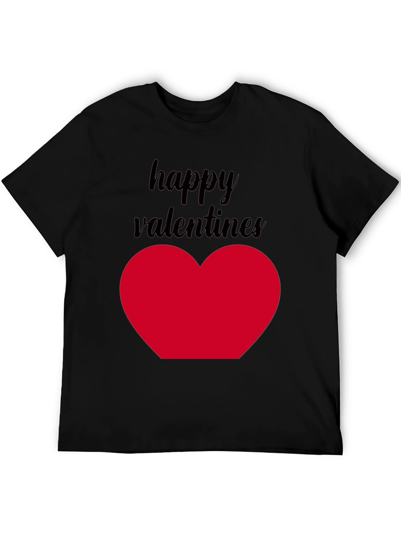 Happy Valentines Heart T-Shirt - Black