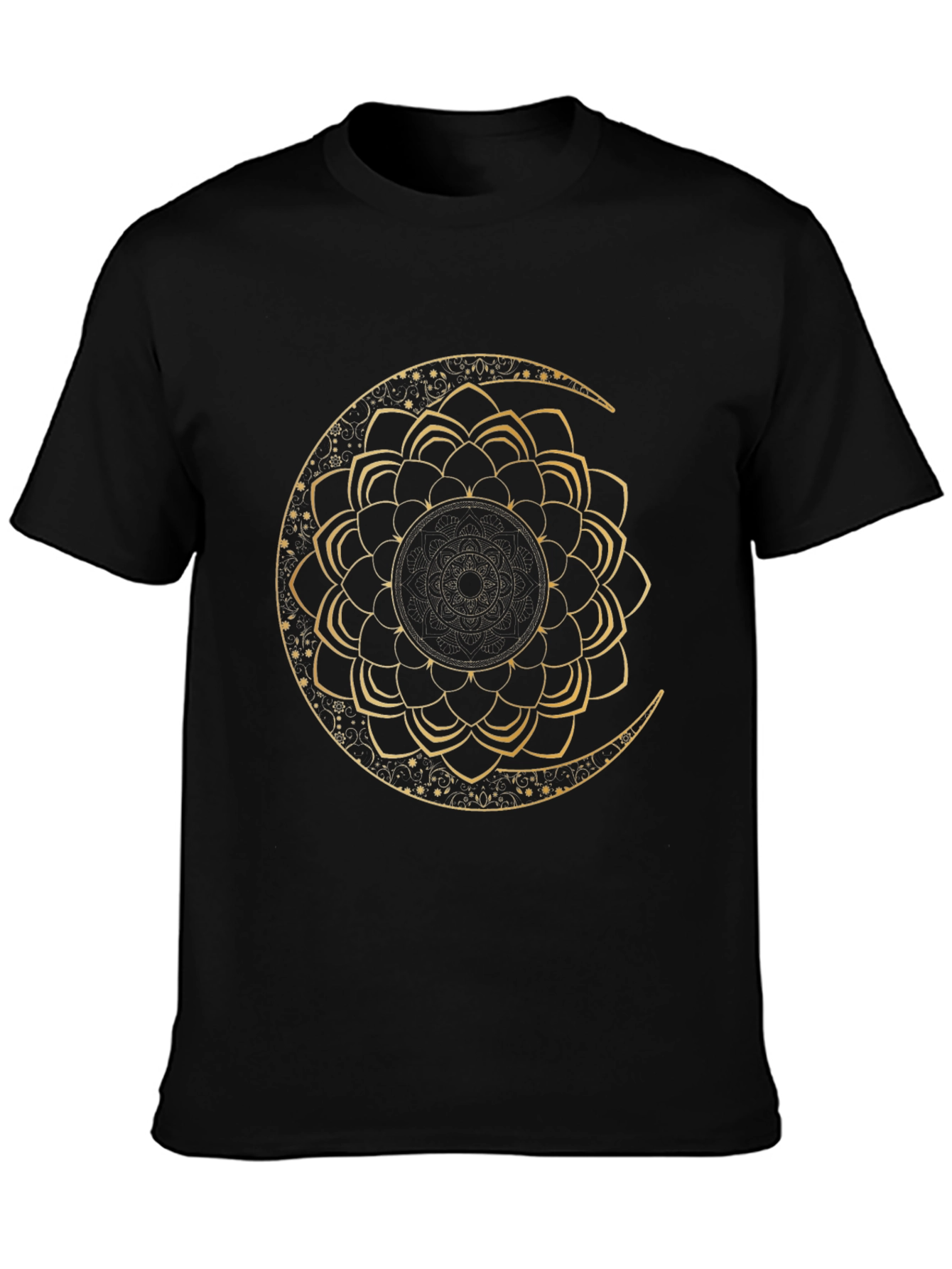 Moon Mandala Graphic Tee - Black