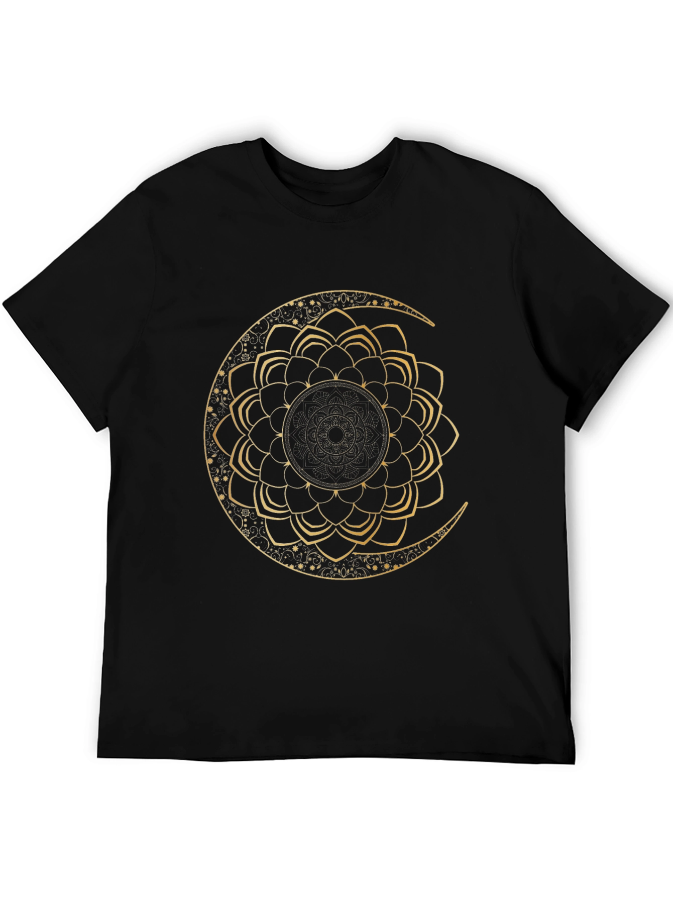 Moon Mandala Graphic Tee - Black