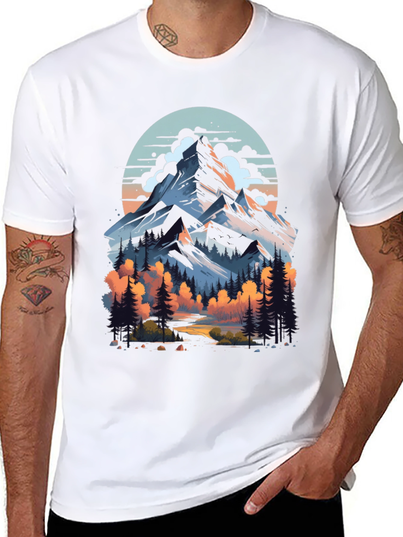 Mountain Peak Graphic Tee - Nature Adventure Shirt