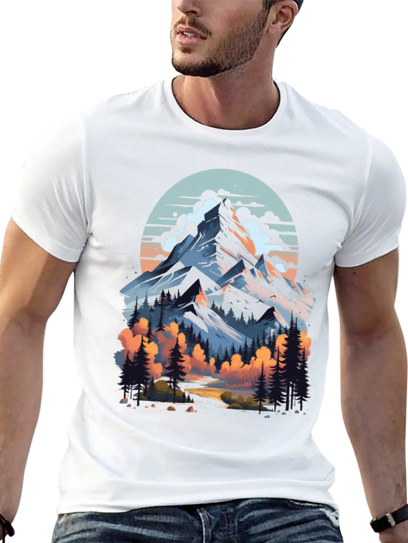 Mountain Peak Graphic Tee - Nature Adventure Shirt