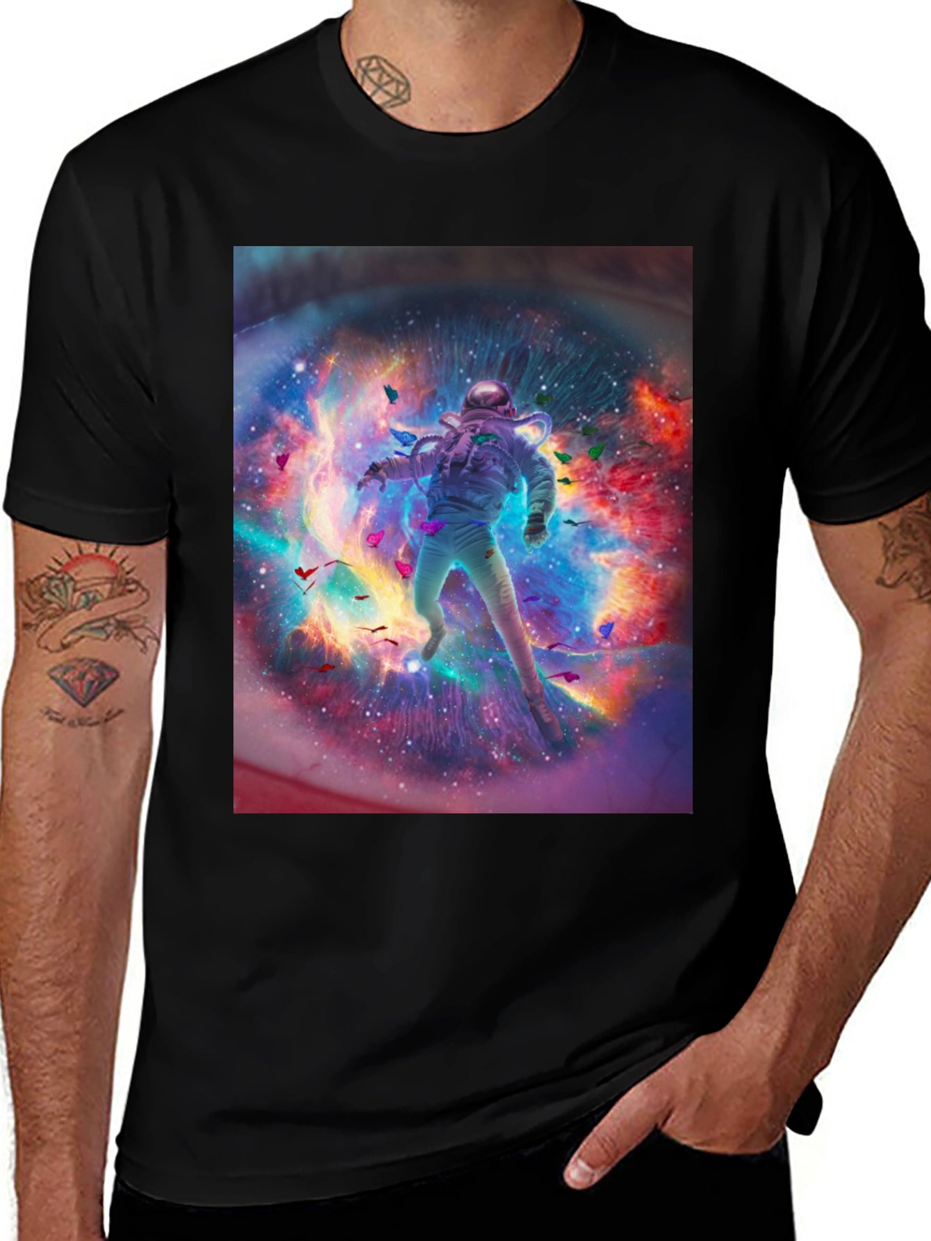 Astronaut Galaxy Graphic Print T-Shirt