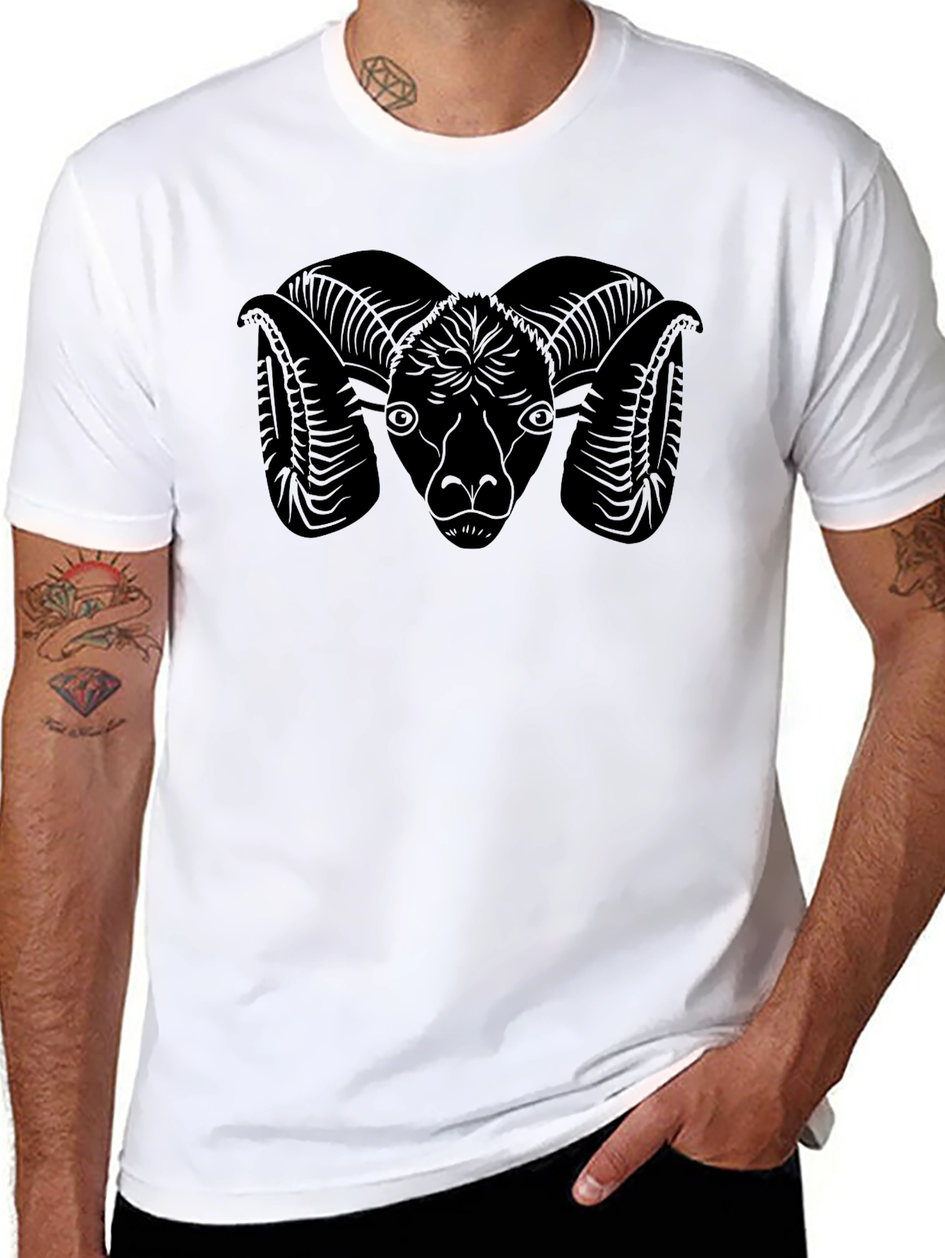 Black Ram Graphic Tee - Mens Casual Shirt