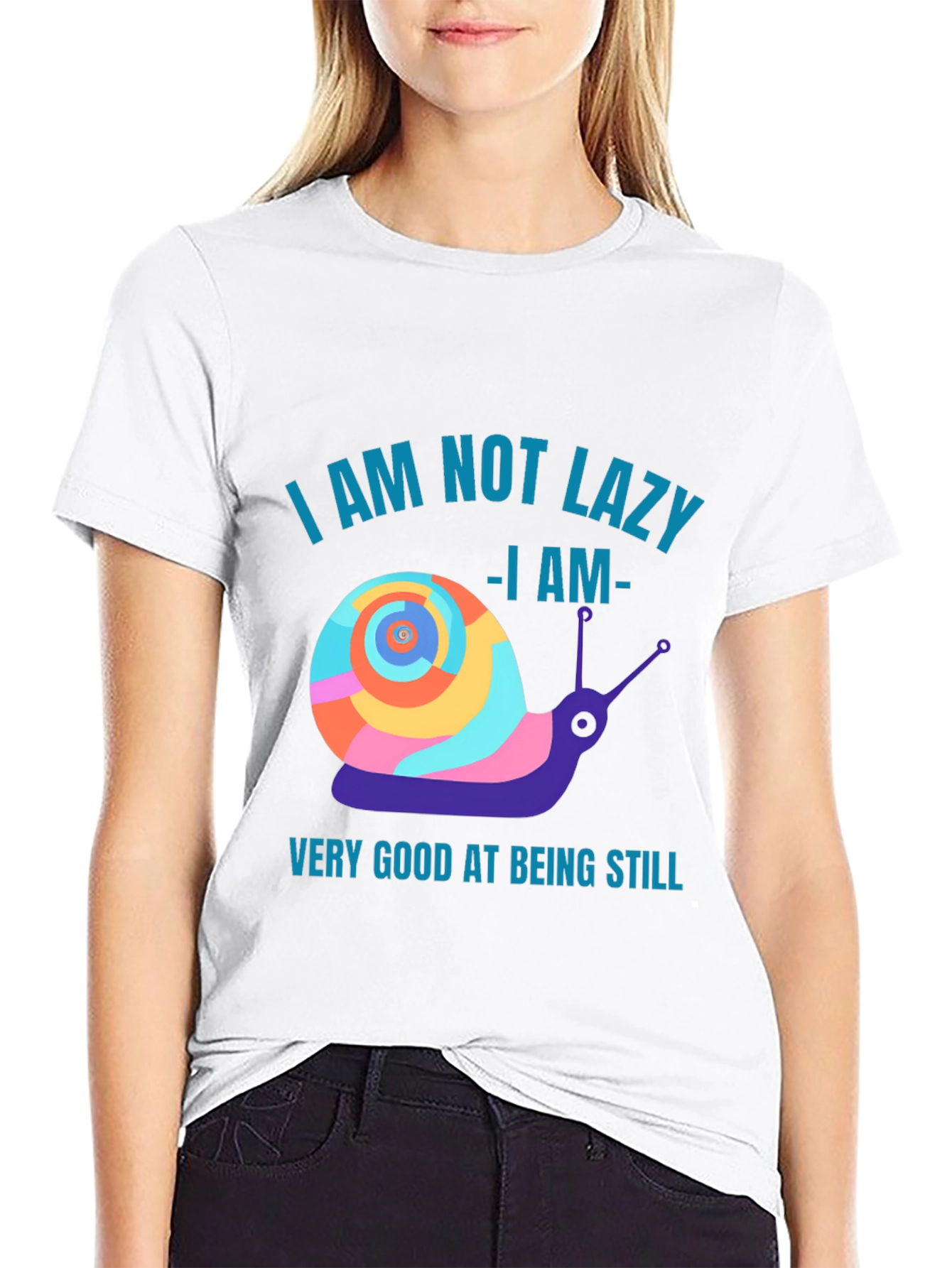 Funny Snail Graphic T-Shirt - Not Lazy