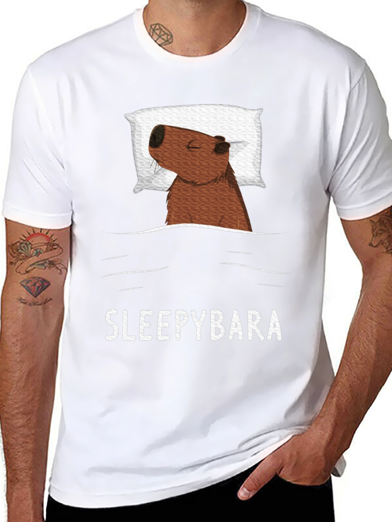 Sleepybara T-Shirt - Cute Capybara Design