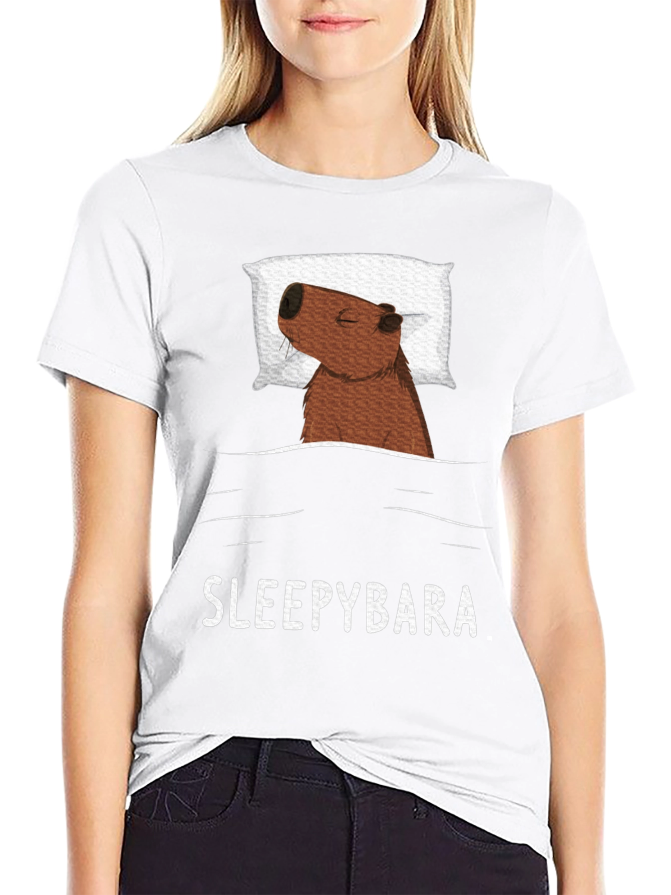 Sleepybara T-Shirt - Cute Capybara Design