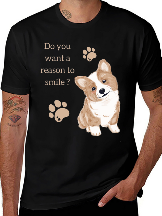 Cute Corgi Smile T-Shirt - Dog Lover Apparel