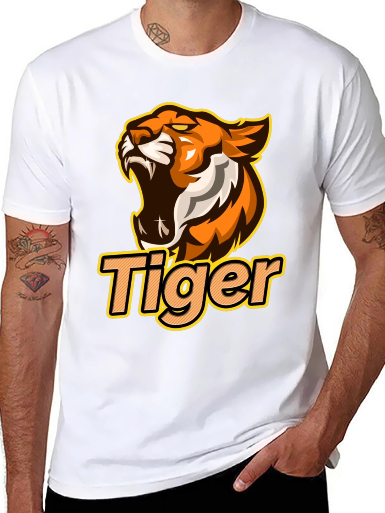 Tiger Graphic Black T-Shirt - Bold Design