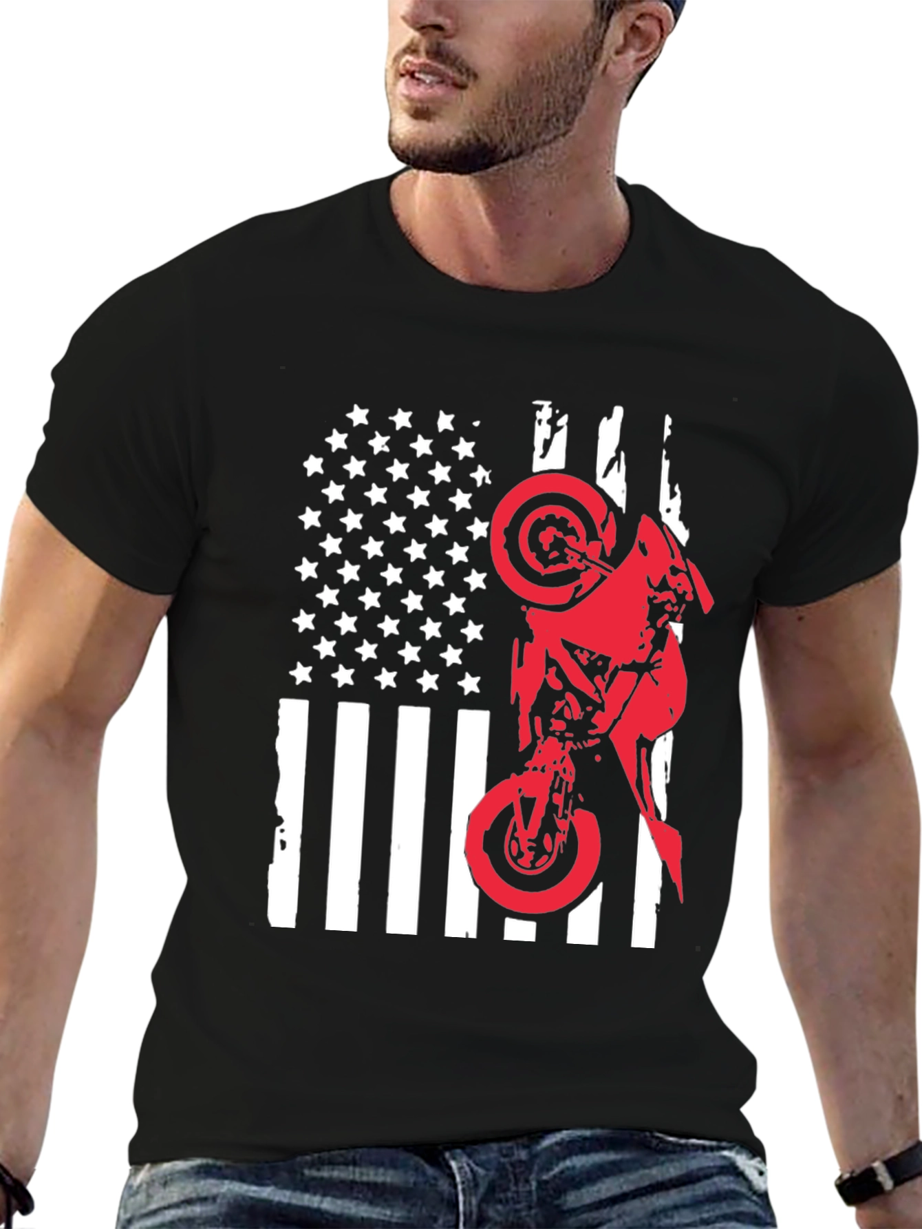 Moto USA Flag Graphic Tee
