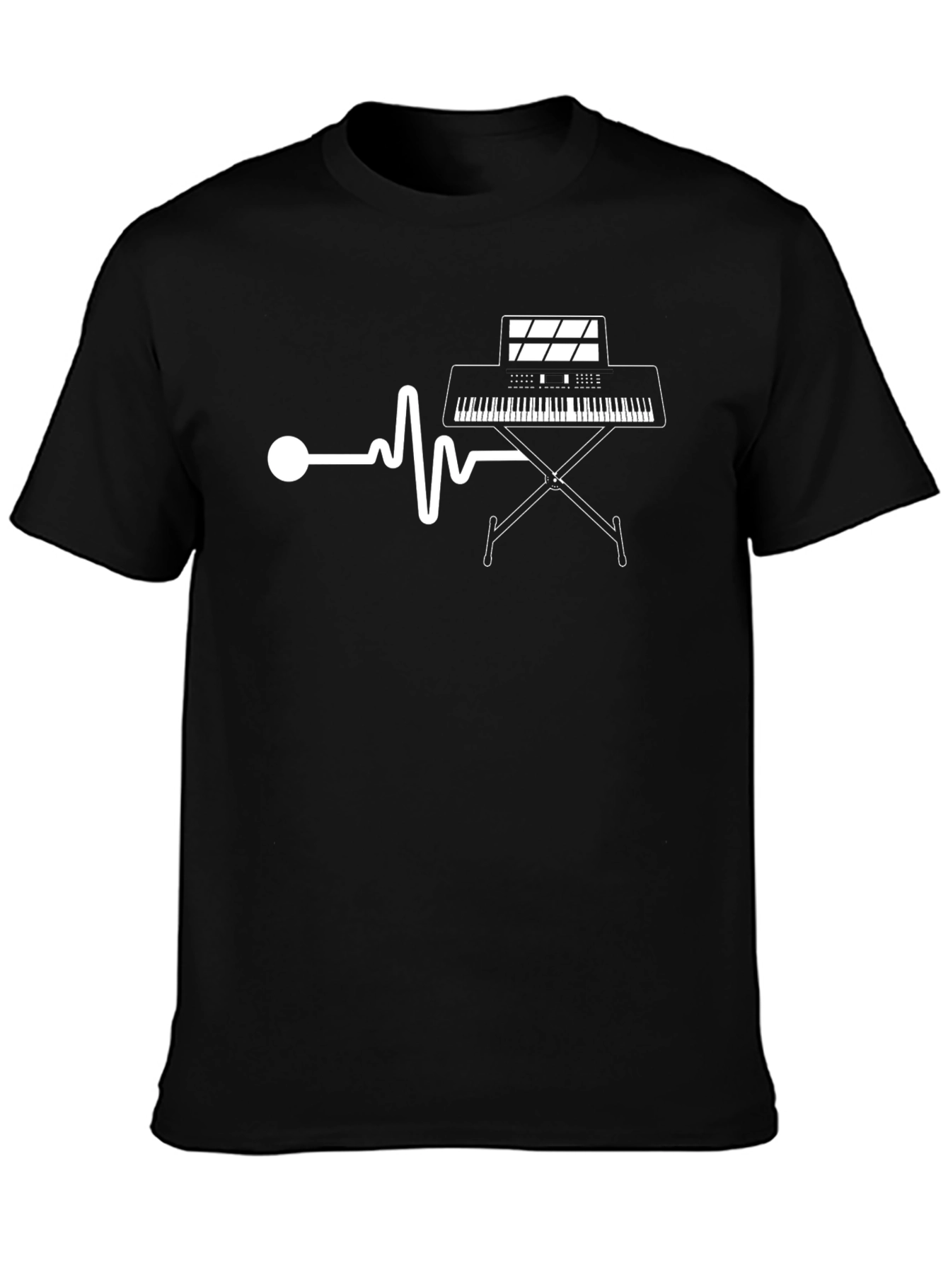 Keyboard Heartbeat Graphic Tee - Music Lovers T-Shirt