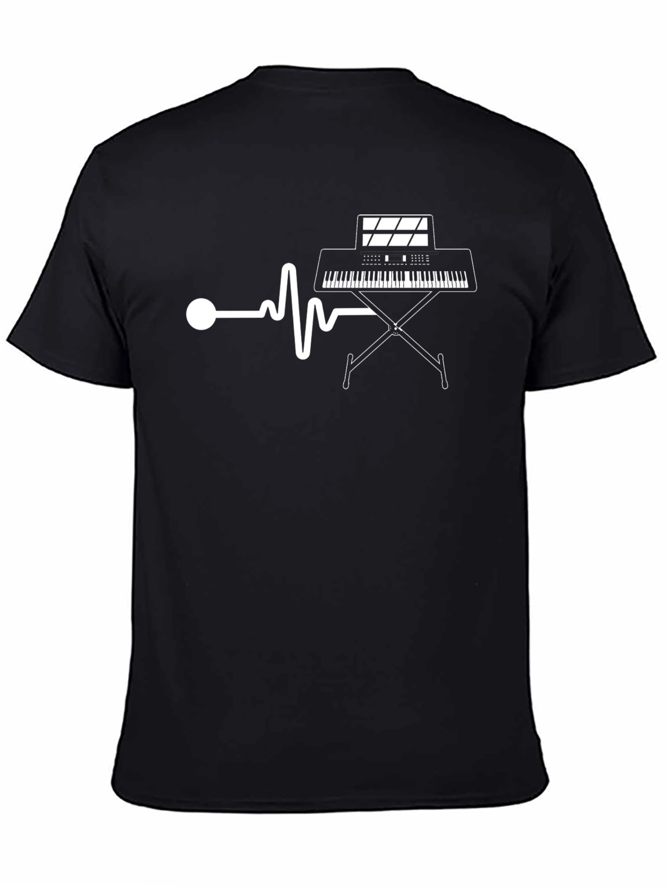 Keyboard Heartbeat Graphic Tee - Music Lovers T-Shirt