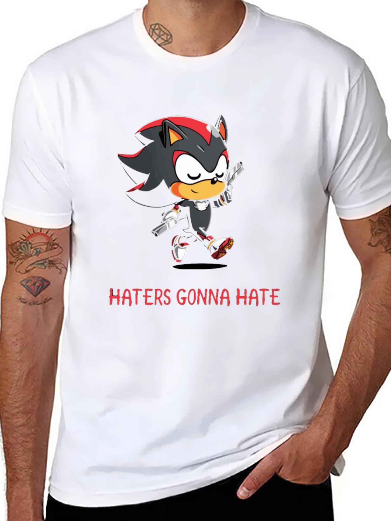 Shadow the Hedgehog Haters Gonna Hate Black T-Shirt