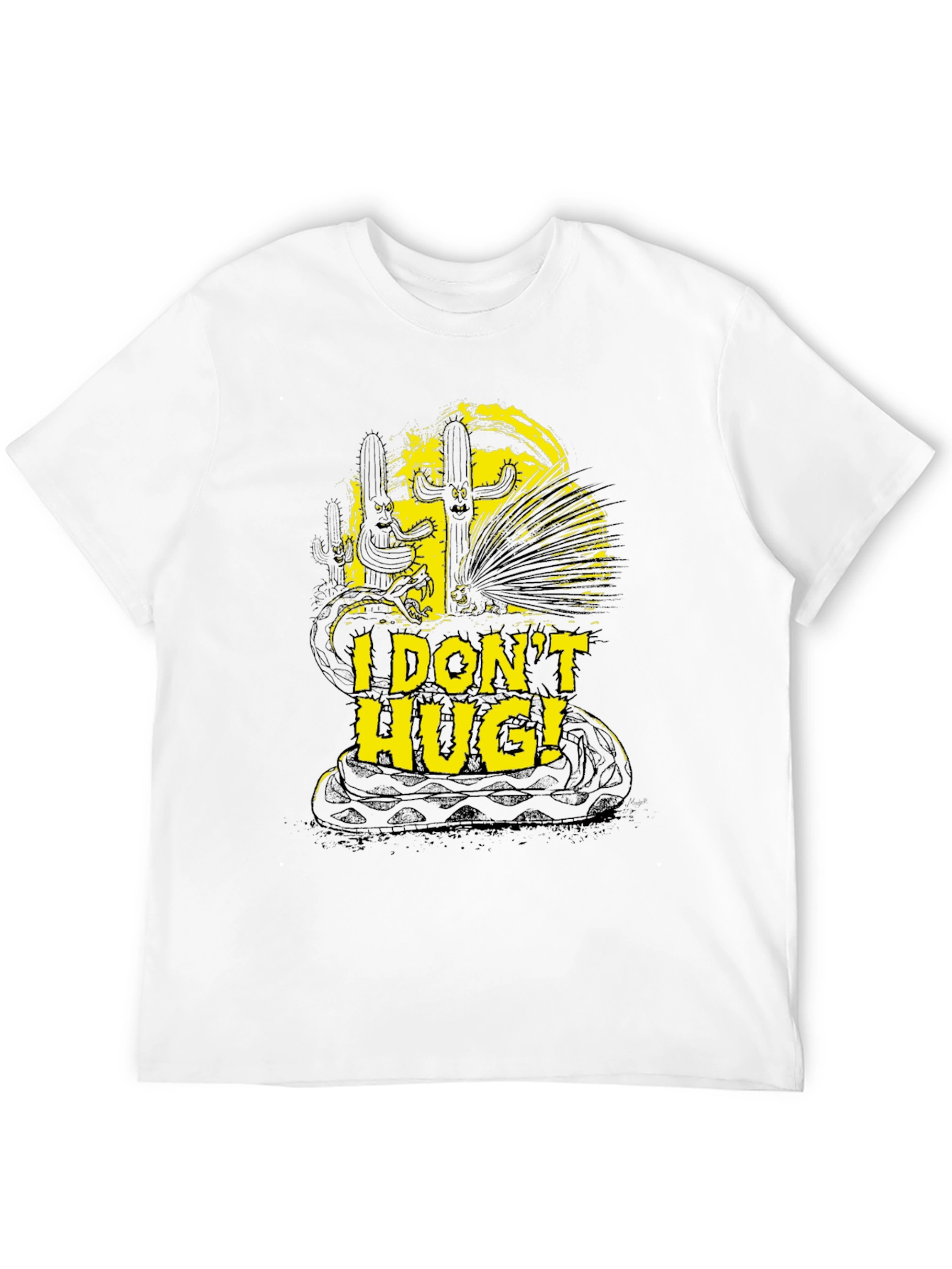 I Dont Hug T-Shirt Snake Cactus Graphic Novelty