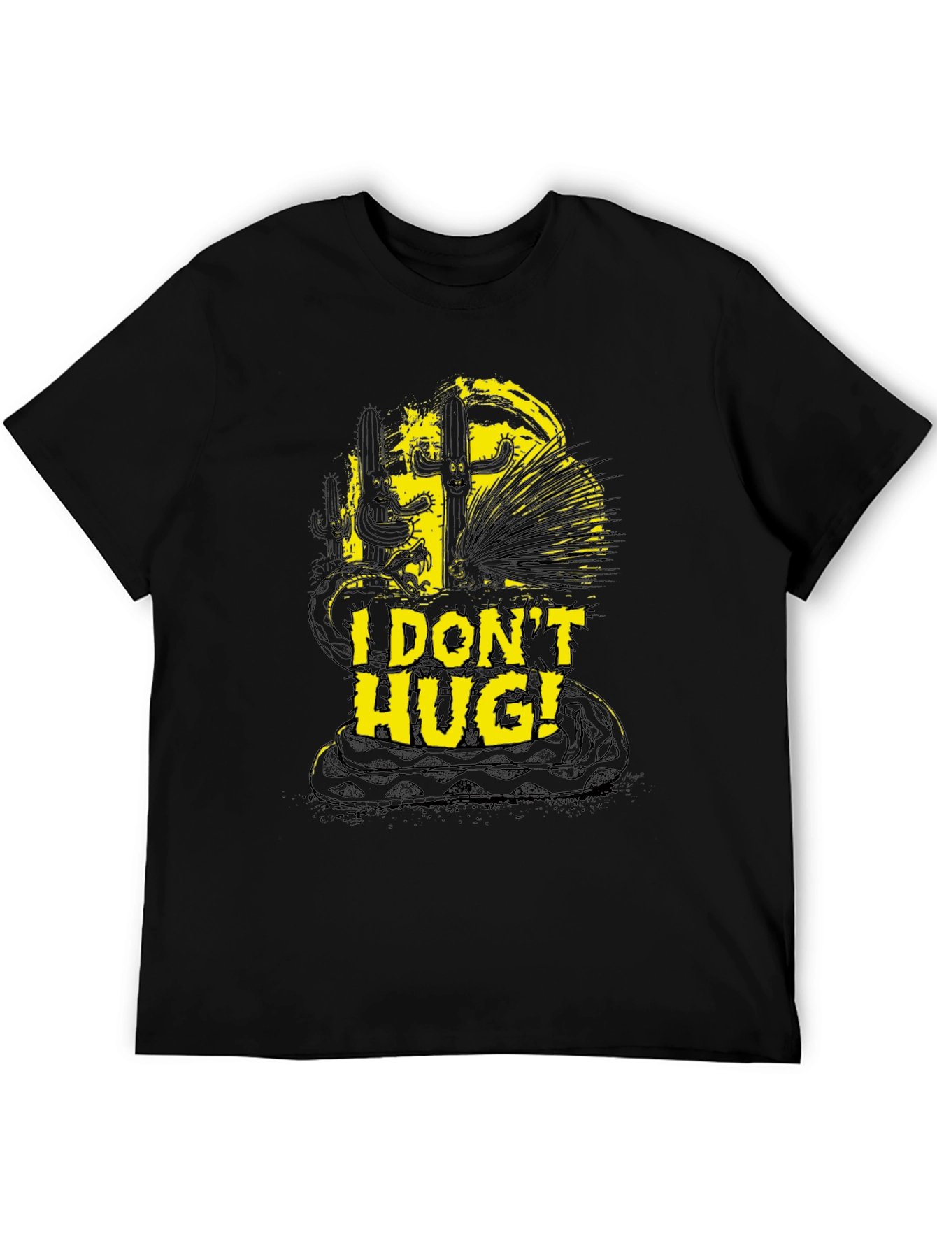 I Dont Hug T-Shirt Snake Cactus Graphic Novelty