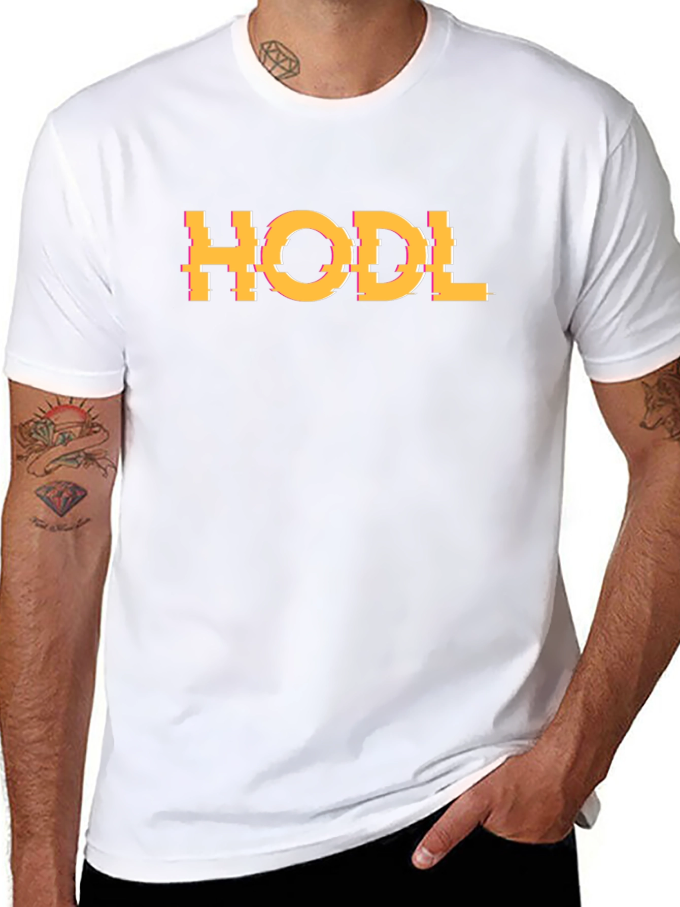 HODL Glitch Graphic Tee - Crypto Enthusiast T-Shirt