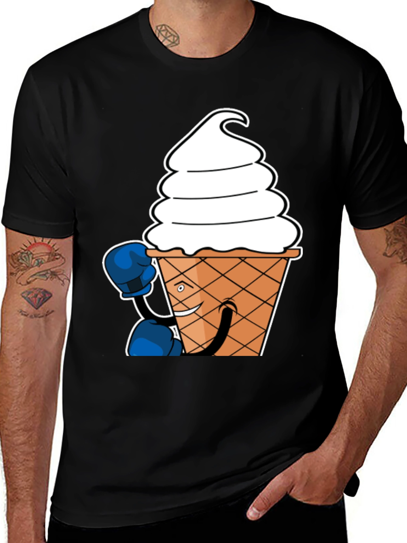 Ice Cream Boxer Graphic T-Shirt